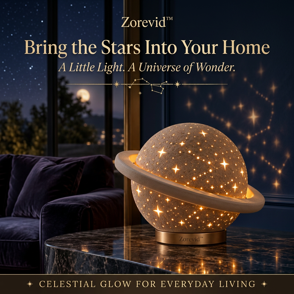 Zorevid™ Saturn Halo Starfield Ambient Table Lamp — image 1