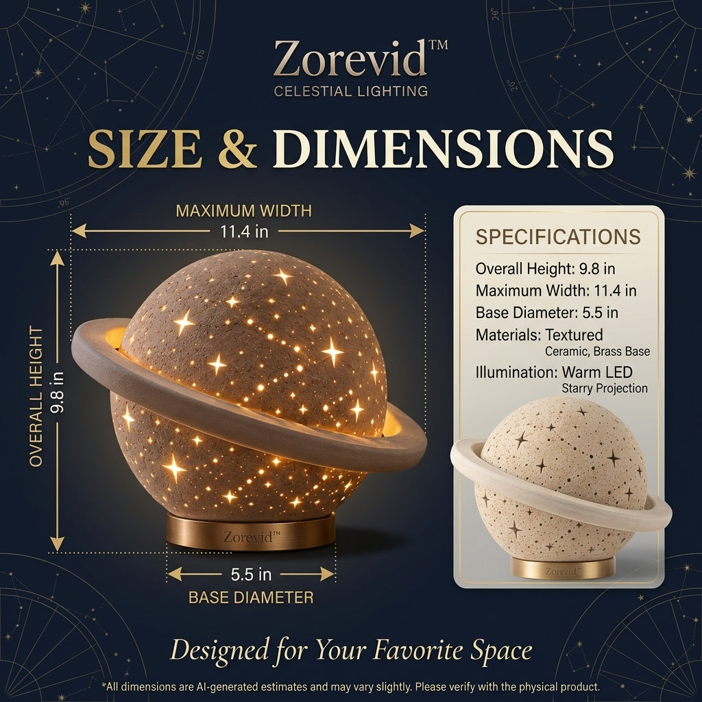 Zorevid™ Saturn Halo Starfield Ambient Table Lamp — image 2