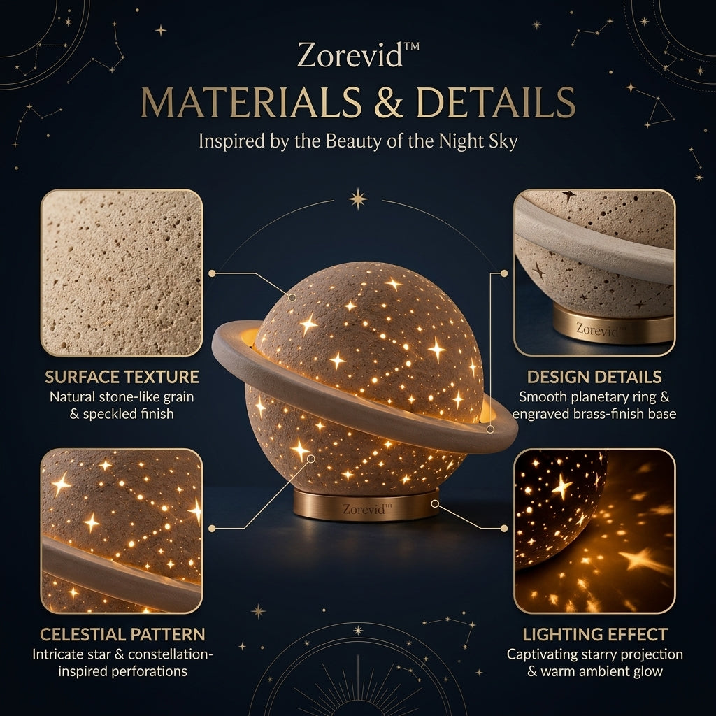 Zorevid™ Saturn Halo Starfield Ambient Table Lamp — image 4