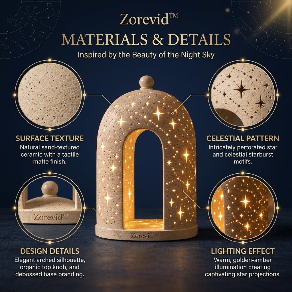 Zorevid™ Starlit Arch Ceramic Ambient Table Lamp — image 4