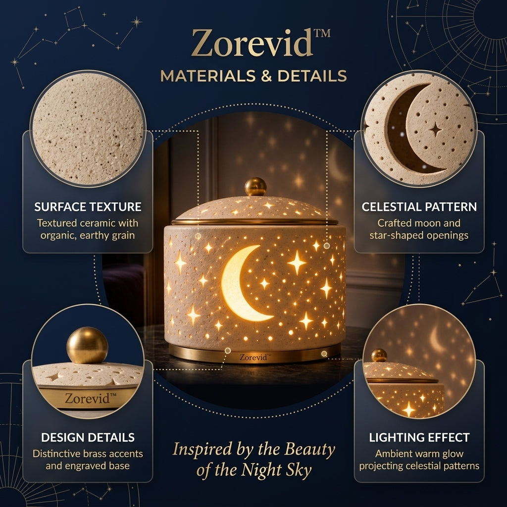 Zorevid™ Ivory Crescent Moon Drum Ambient Lamp — image 4