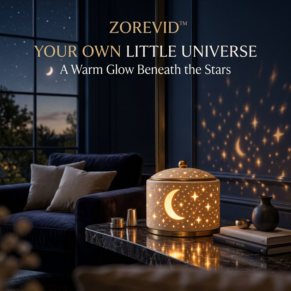 Zorevid™ Ivory Crescent Moon Drum Ambient Lamp — image 5