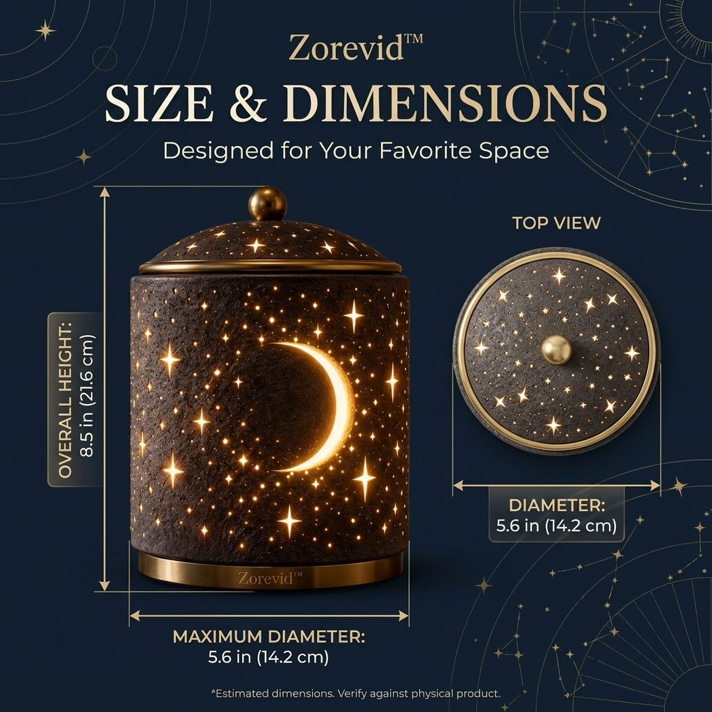 Zorevid™ Moonlit Constellation Cylinder Table Lamp — image 2