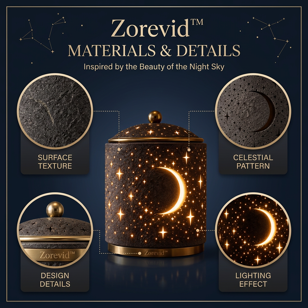 Zorevid™ Moonlit Constellation Cylinder Table Lamp — image 4
