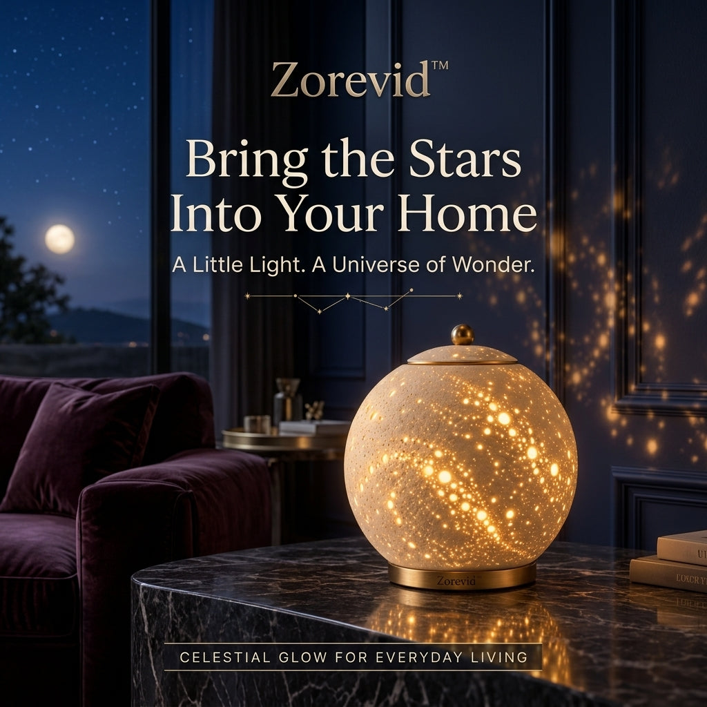 Zorevid™ Golden Galaxy Orb Ambient Table Lamp — image 1