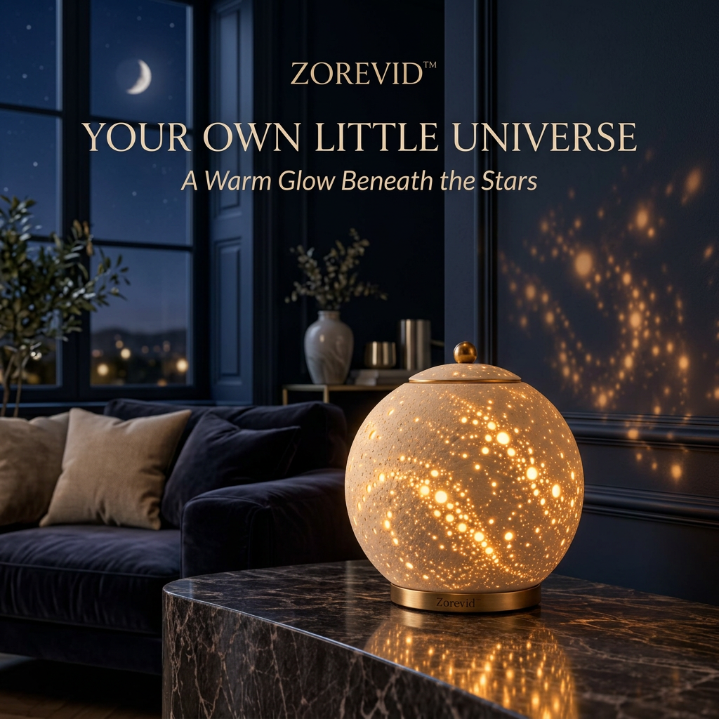 Zorevid™ Golden Galaxy Orb Ambient Table Lamp — image 5